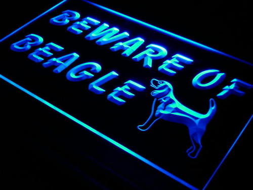 Beware of Beagle Dog Pet Shop Neon Light Sign